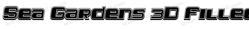 Sea Gardens 3D Filled Italic 语言英文字体转换